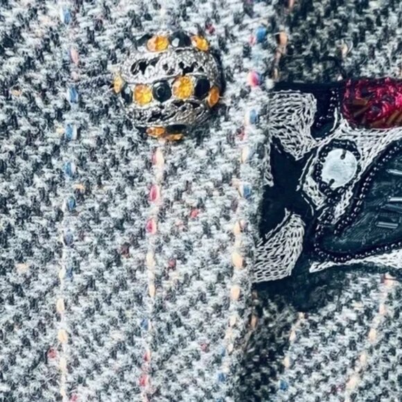 MUGLER VINTAGE WOOL TEXTURED BLAZER PINK STRIPES  SIZE 46 THIERRY MUGLER - Picture 6 of 15